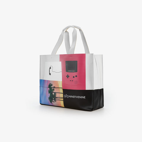 Shopping Bag - East West Print White 959NINEFIVENINE