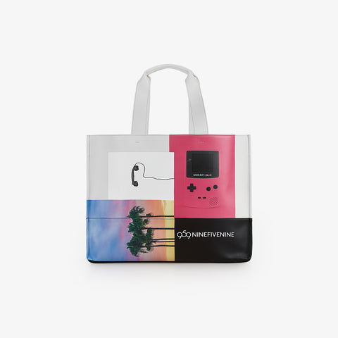 Shopping Bag - East West Print White 959NINEFIVENINE