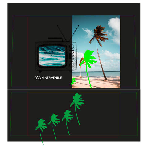 Shopping Bag - Print Black 959NINEFIVENINE