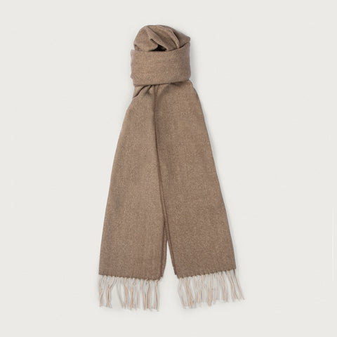 Scarve - Art. Bicolor Chevron Cashemre Scarf Beige Nick Bronson