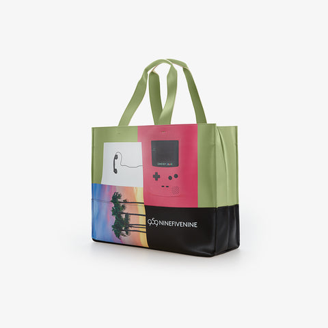 Shopping Bag - East West Print Green 959NINEFIVENINE