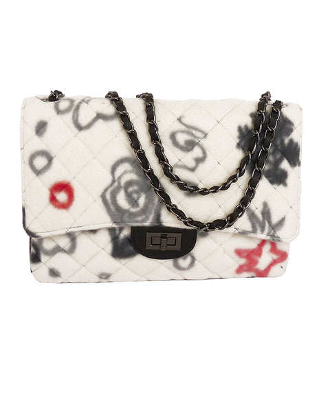 Shopper Bag In Plush Fabric And Genuine Leather Apiedinudinelparco