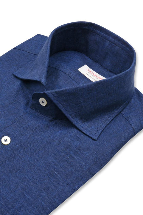 Blue Linen Shirt Cordone 1956