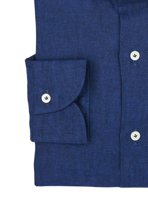 Blue Linen Shirt Cordone 1956