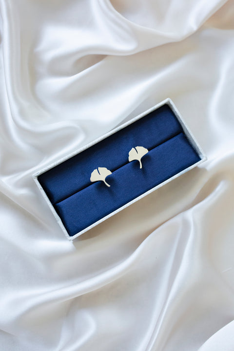 Cufflinks - Art. Ginkgo Silver Melania Fumiko