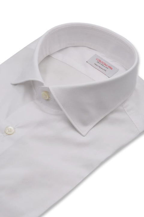 White Popeline Solid Shirt Cordone 1956