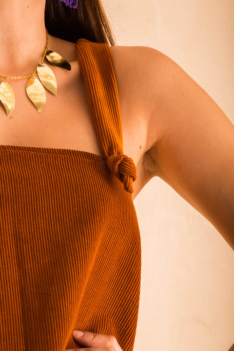 Necklace - Brass Leaves Lidia Mallia