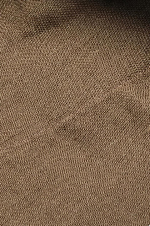 Brown Linen Capri Collar Shirt Cordone 1956