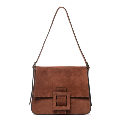 Flap Satchel in Genuine Leather