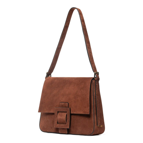Flap Satchel in Genuine Leather