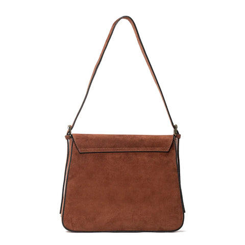 Flap Satchel in Genuine Leather