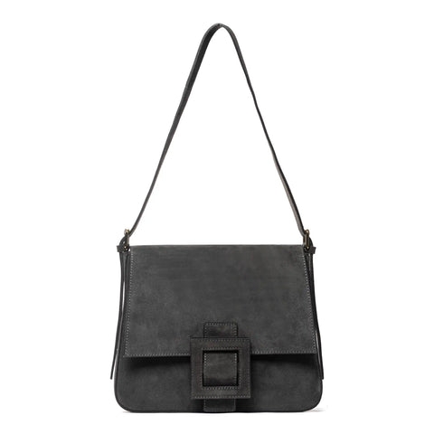 Flap Satchel in Genuine Leather