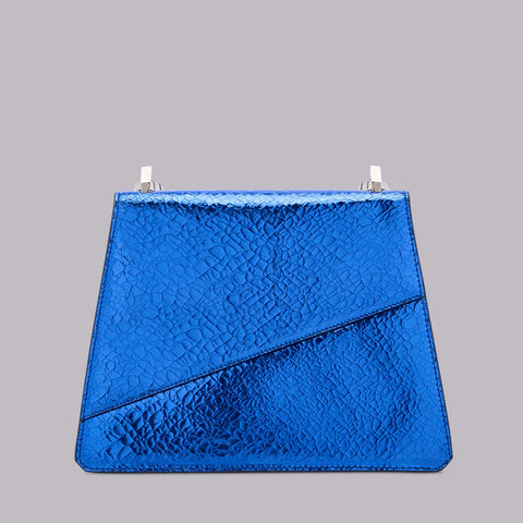 Bag - Crackle metallic blu Lamarr