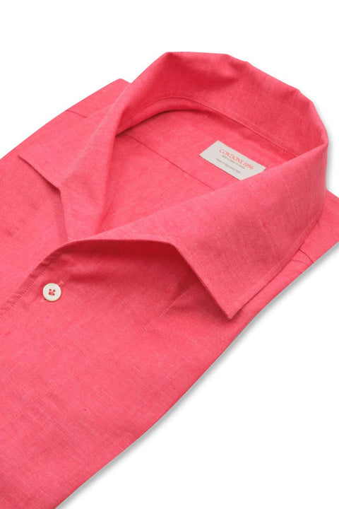 Coral Linen Capri Collar Shirt Cordone 1956