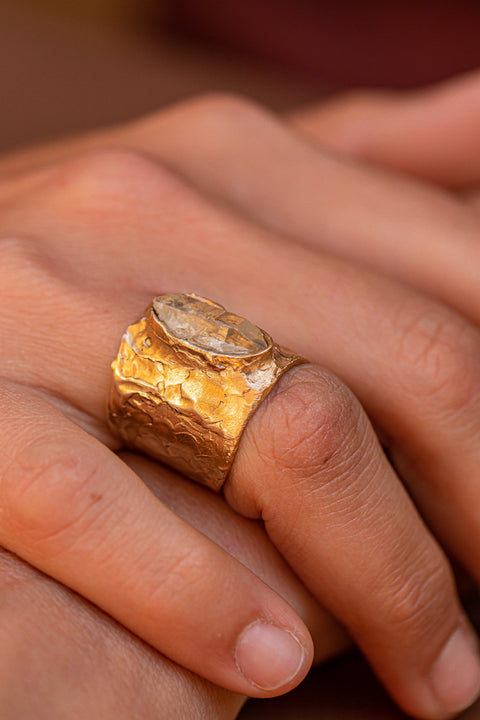 Ring - Ring with rough Stone Axum Monili