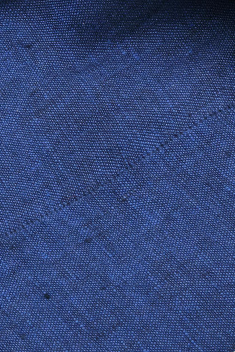 Blue Linen Capri Collar Shirt Cordone 1956