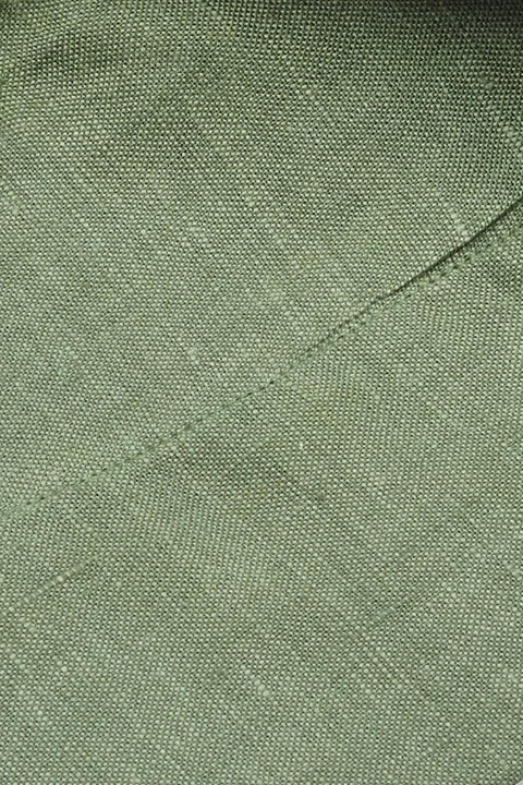 Military Green Linen Capri Collar Shirt Cordone 1956