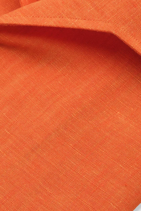 Orange Linen Capri Collar Shirt Cordone 1956