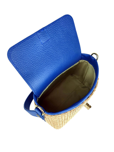 Borsa in rafia e pelle Florence Leather