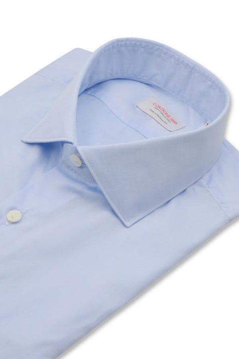 Azure Twill Solid Shirt Cordone 1956