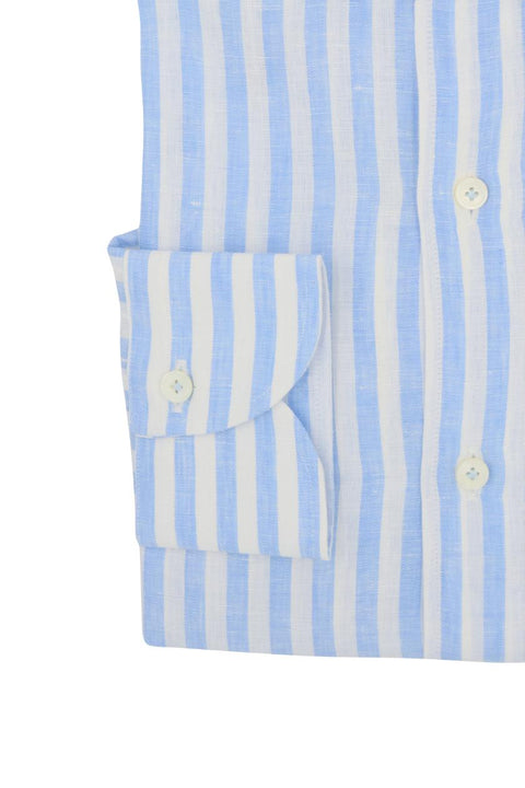 Striped Linen Shirt Blue Cordone 1956
