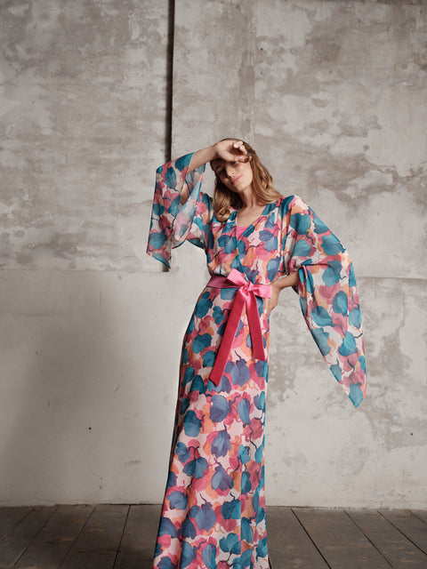 Dress - Georgette Kimono Pink Roberta Longo