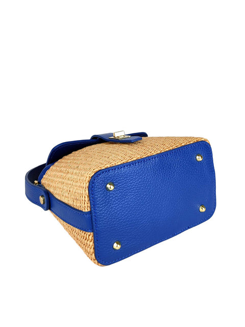 Borsa in rafia e pelle Florence Leather
