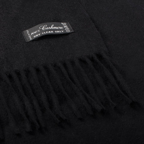Scarve - Art. Monocolor Cashmere Scarf Black Nick Bronson