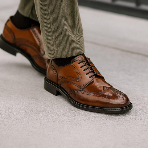 Brushed derby brogue shoes Potenza