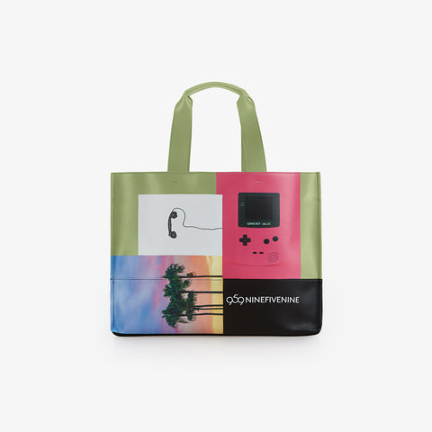 Shopping Bag - East West Print Green 959NINEFIVENINE