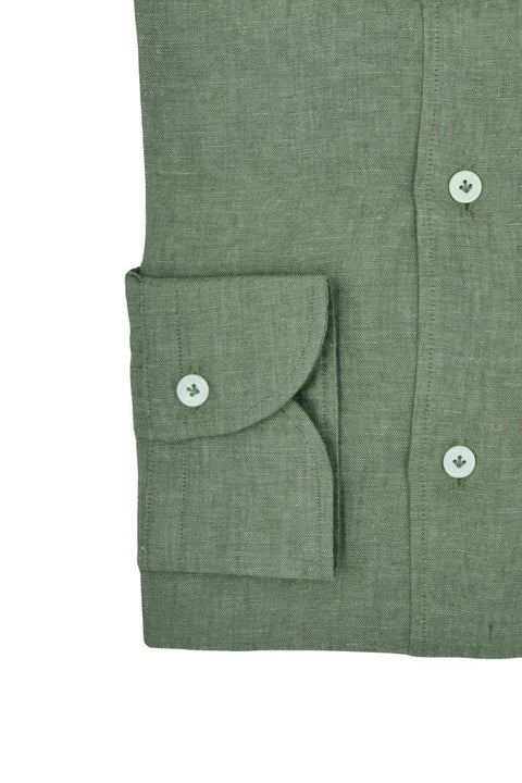 Military Green Linen Shirt Cordone 1956