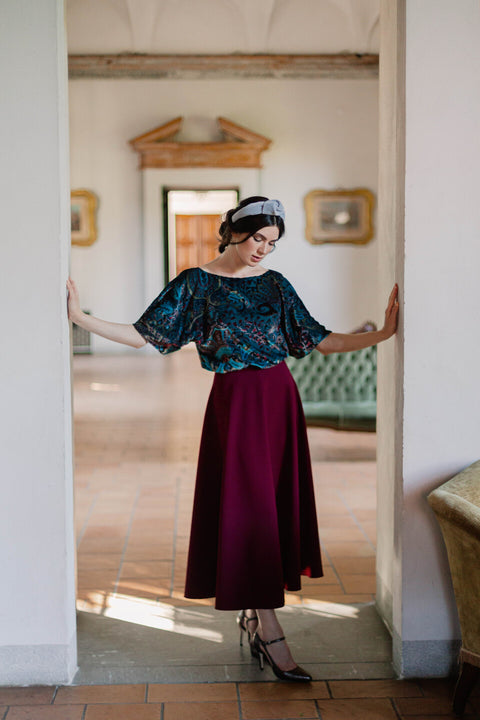 Skirt - Midi Tinta Unita Melania Fumiko