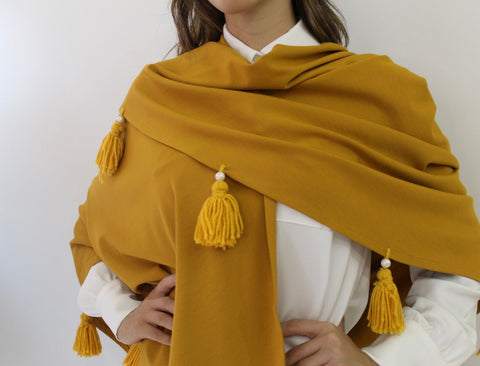 Scarves - Tassels Corallo Sartoria