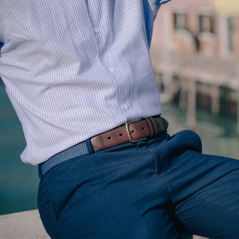 Belt - Simple light blue Armeria Meschieri