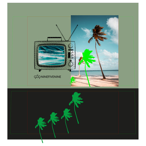 Shopping Bag - Print Green 959NINEFIVENINE