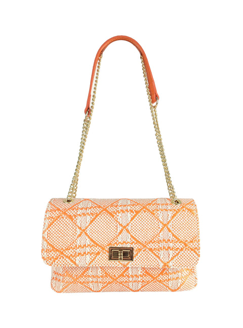Raffia crossbody bag Florence Leather