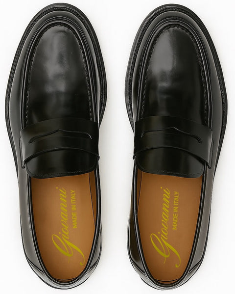 Penny loafers in polished skin