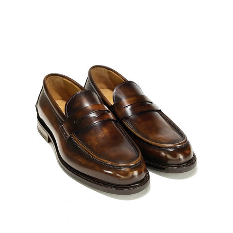 Penny loafers in polished skin