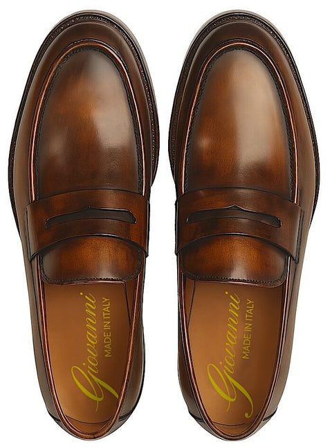 Penny loafers in polished skin