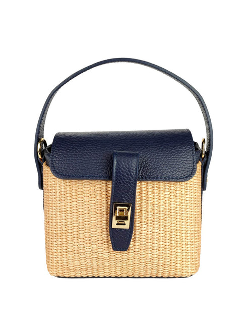 Borsa in rafia e pelle Florence Leather