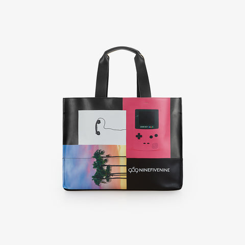 Shopping Bag - East West Print Black 959NINEFIVENINE