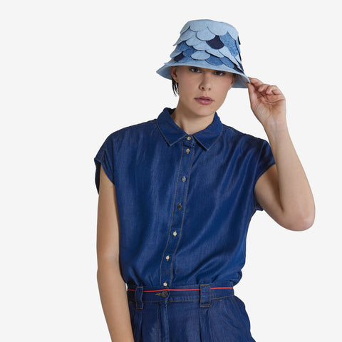 Hat - Denim Patch Bucket Axis