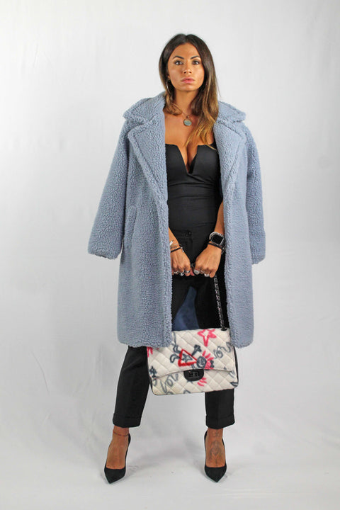 Shopper Bag In Plush Fabric And Genuine Leather Apiedinudinelparco