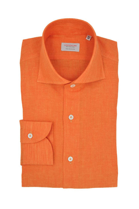 Orange Linen Shirt Cordone 1956