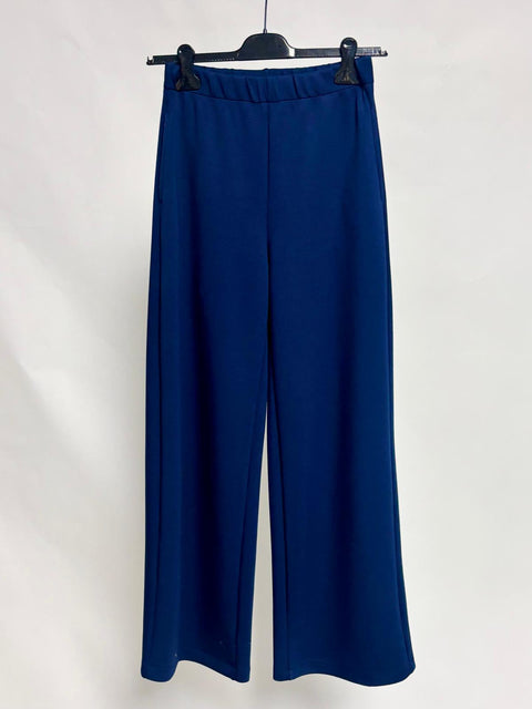 Wide-Leg Pants in Fluid Fabric Midnight Blue SixStop