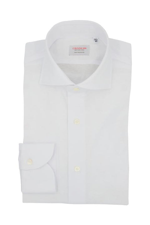 White Twill Solid Shirt Cordone 1956