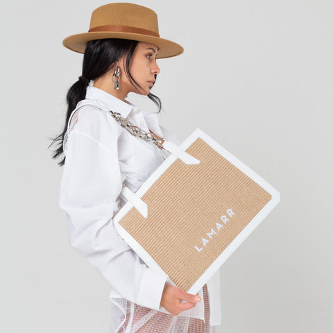 Bag - Beatrix white big with chain Lamarr