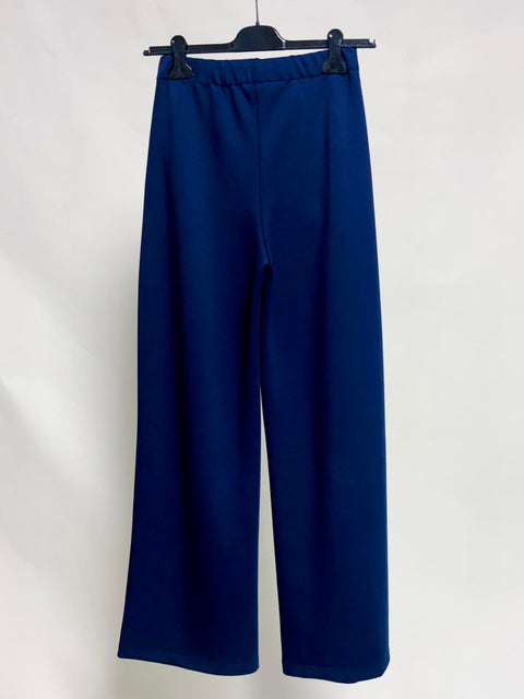 Wide-Leg Pants in Fluid Fabric Midnight Blue SixStop