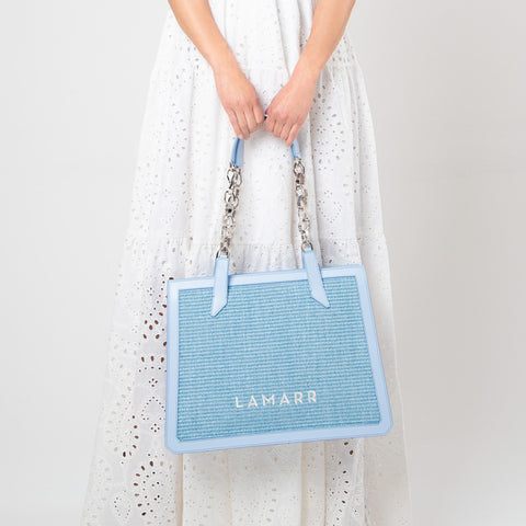 Bag - Beatrix light blue with chain Lamarr