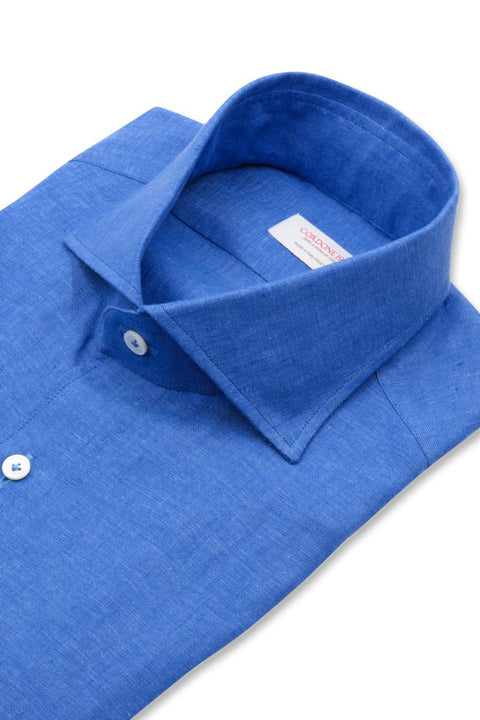 Azure Linen Shirt Cordone 1956